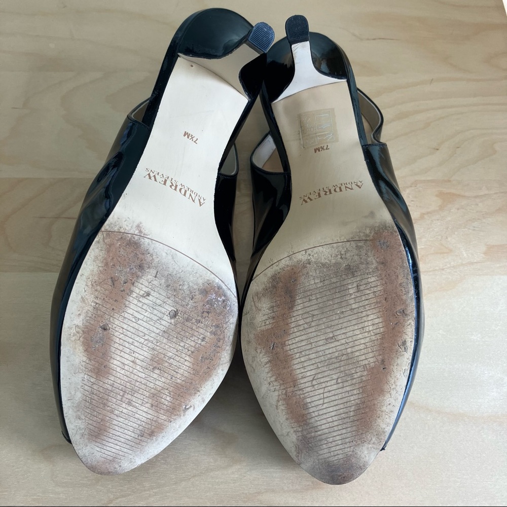 Andrew Stevens black patent leather Francesca heels, women’s size 7.5, worn once - Picture 8 of 14